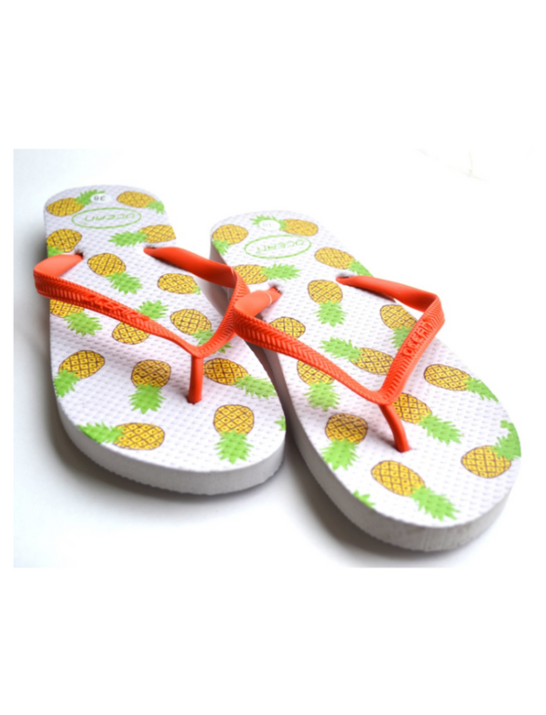 teenslippers dames zomer badslippers ananas whit