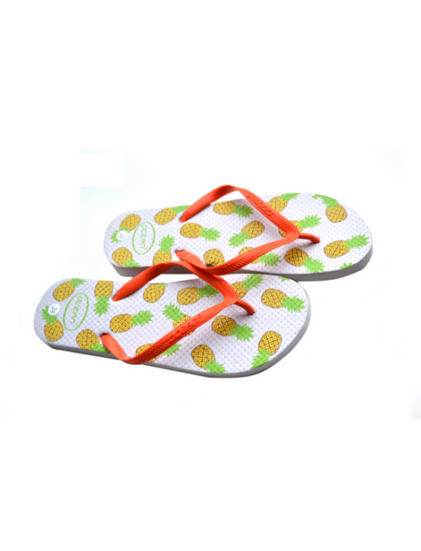 teenslippers dames zomer badslippers ananas wit