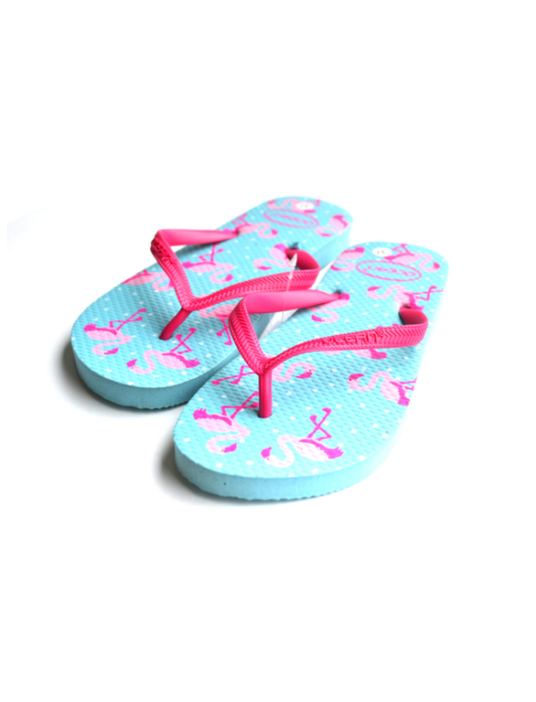 teenslippers dames zomer badslippers flamingo aqua twee