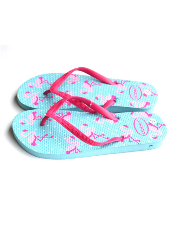 teenslippers dames zomer badslippers flamingo aqua