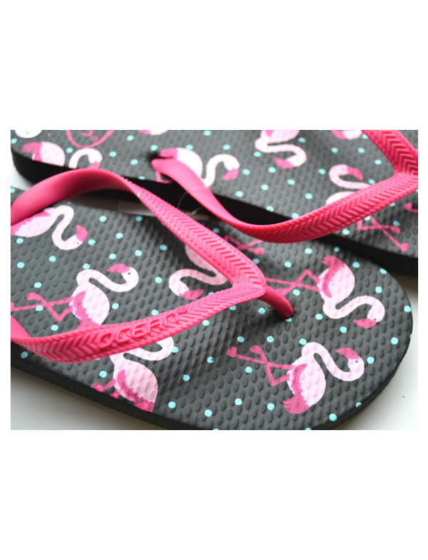 teenslippers dames zomer badslippers flamingo zwart roze