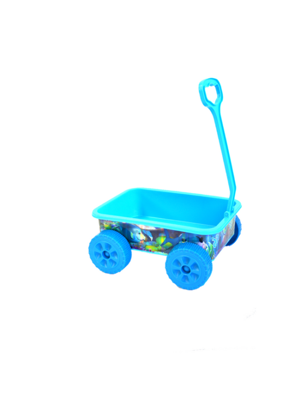 strandspeelgoed beach toys wagentje 6delig blauw