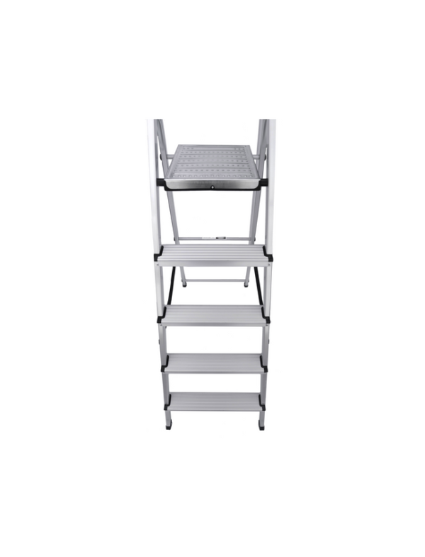 huishoudtrap 5 treden aluminium trap ladder anti slip opbergkap