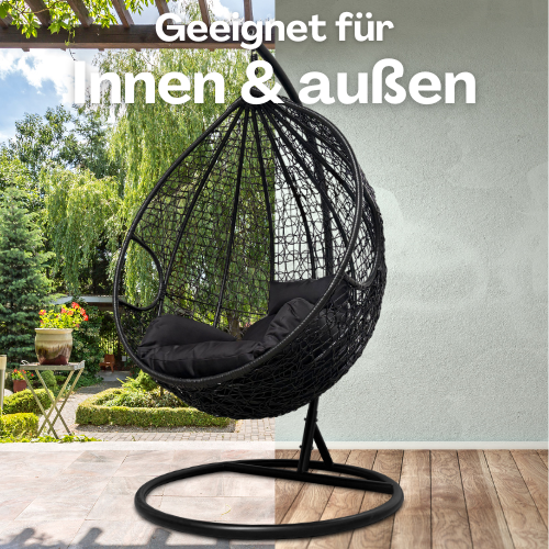 Rijoka Hängesessel Korb Eggy Twisted - Hängestuhl Schwarz | Eigenes Design – Bild 8