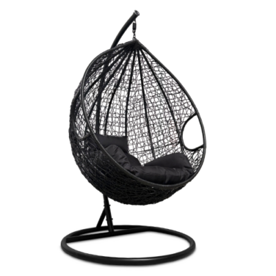 Rijoka Hängesessel Korb Eggy Twisted - Hängestuhl Schwarz