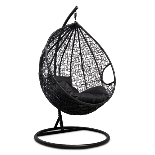 Rijoka Hängesessel Korb Eggy Twisted - Hängestuhl Schwarz