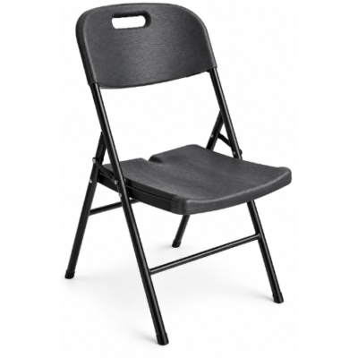 Rijoka Klappstuhl 4er Set - Holzoptik - Camping Stuhl klappbar- Anthrazit