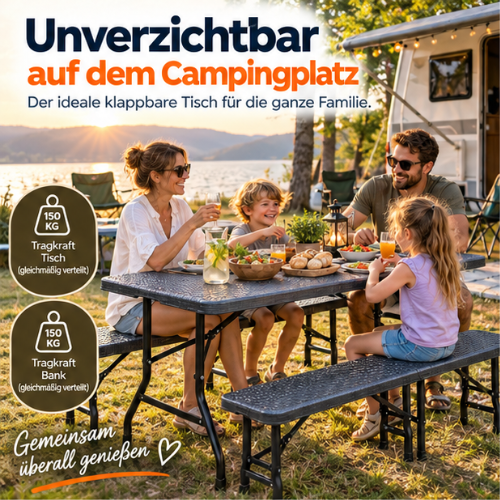 Rijoka Klapptisch Camping Gartentisch - 75x180cm