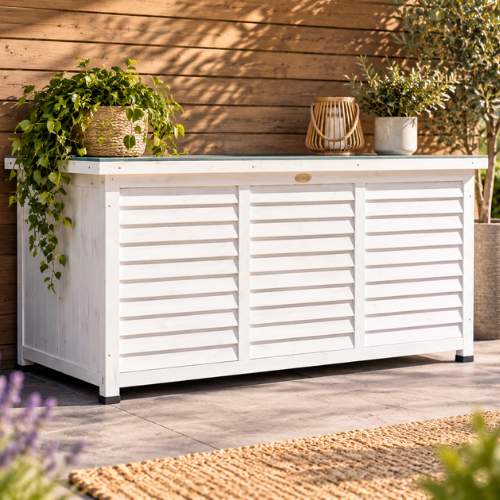 Rijoka Gartenbox aus Holz | Metall Dach