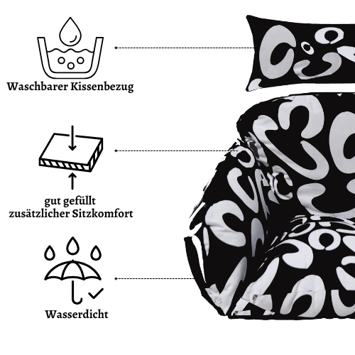 Rijoka Hängesessel Korb Eggy Twisted - Hängestuhl Schwarz – Bild 5