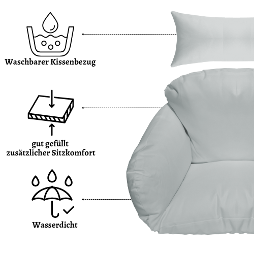 Rijoka Hängesessel Ragna Original - Hängestuhl Schwarz Rattan – Bild 5