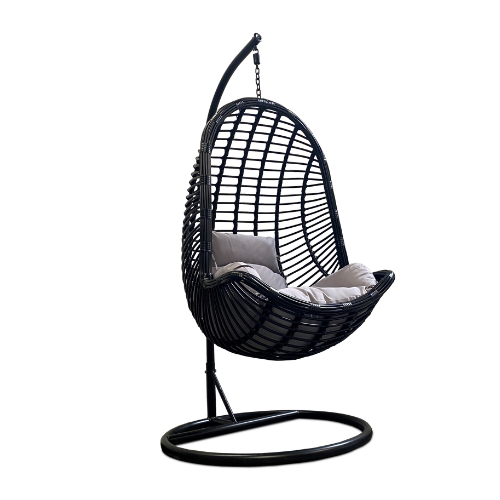 Rijoka Hängesessel Ragna Original - Hängestuhl Schwarz Rattan