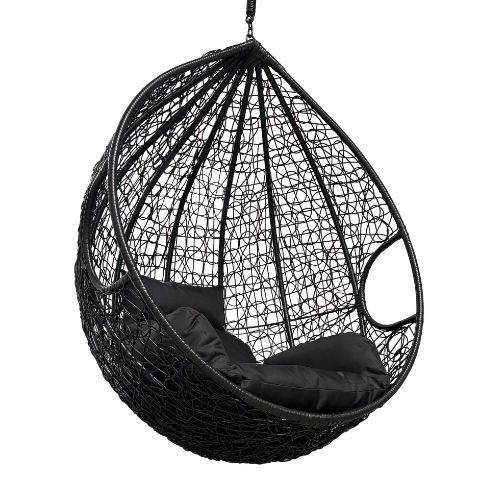 Rijoka Hängesessel Korb Eggy Twisted - Hängestuhl Schwarz | Eigenes Design