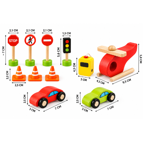 Rijoka Holzparkhaus - Parkhaus aus Holz - Parkplatz mit Aufzug - Parken - Inklusive Zubehör - 48x36x42cm – Bild 3