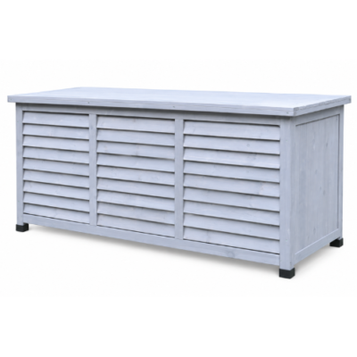 Rijoka Gartenbox aus Holz - Auflagenbox - 300L - 1270x560x600mm - Blau Grau
