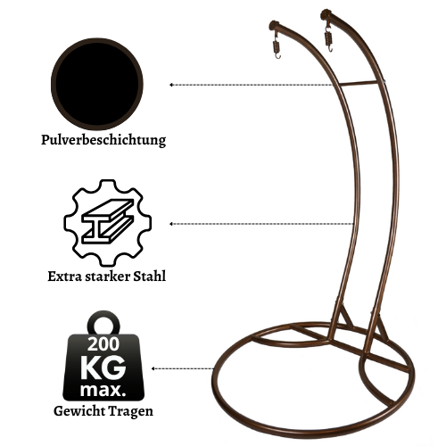 Rijoka Hängesessel Doppelt Eggy Twisted Hängestuhl - Schwarz Rattan- 2 Personen – Bild 4